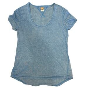 Womans Lucy Tech Light Blue Micro Heather Athletic T-Shirt Size Large